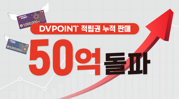 DV point 적립권이 누적 판매 50억 원을 돌파했다.