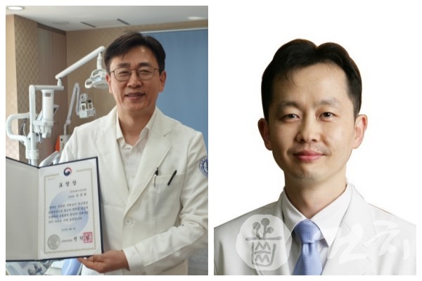 2022년 보건의날기념 보건복지부 장관 표창을 수상한 (왼쪽부터) 오장균 원장, 허정민 원장