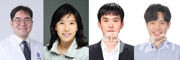 (왼쪽부터) 최성환·안효원·홍진기 교수와 최우진 연구원