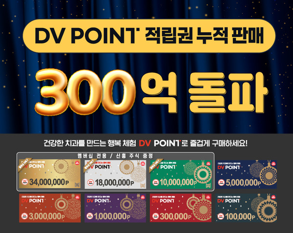 DV Point 적립권이 누적판매 300억 원을 돌파했다.