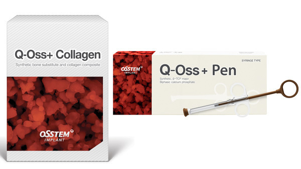 오스템이 'Q-Oss+ Collagen'(왼쪽)과 'Q-Oss+ Pen'을 신규 출시했다.